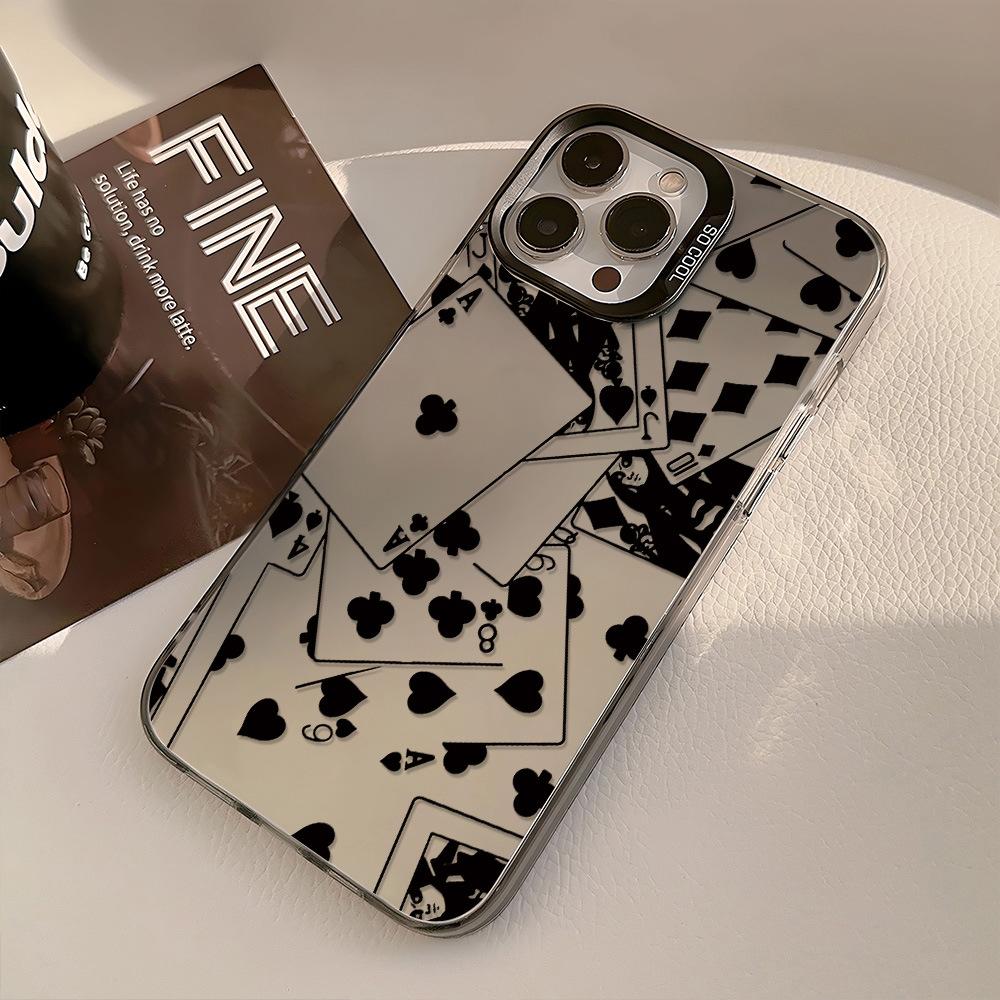 Applicable to iPhone17Pro Max creative playing card mobile phone protective case Apple 15 niche 16 large holes advanced