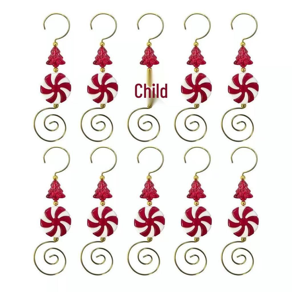 Festive Candy-Shaped Striped Christmas Tree Hook