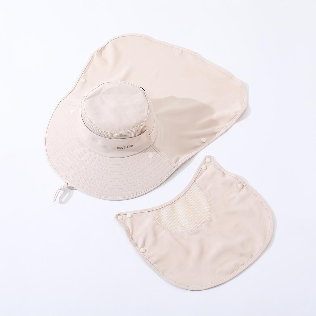 All-round outdoor face and neck protective UVresistant fishing hat with ventilation holes and integrated sunshade cap for summer