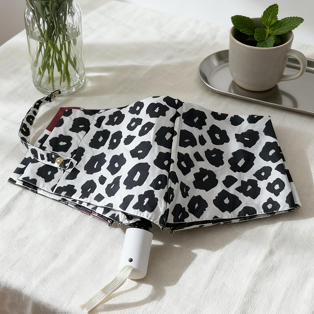 Unique Leopard Print Automatic or Manual Umbrella with Sexy Style - Resistant, Windproof, Foldable Design, with 8 Ribs and Durable Handle