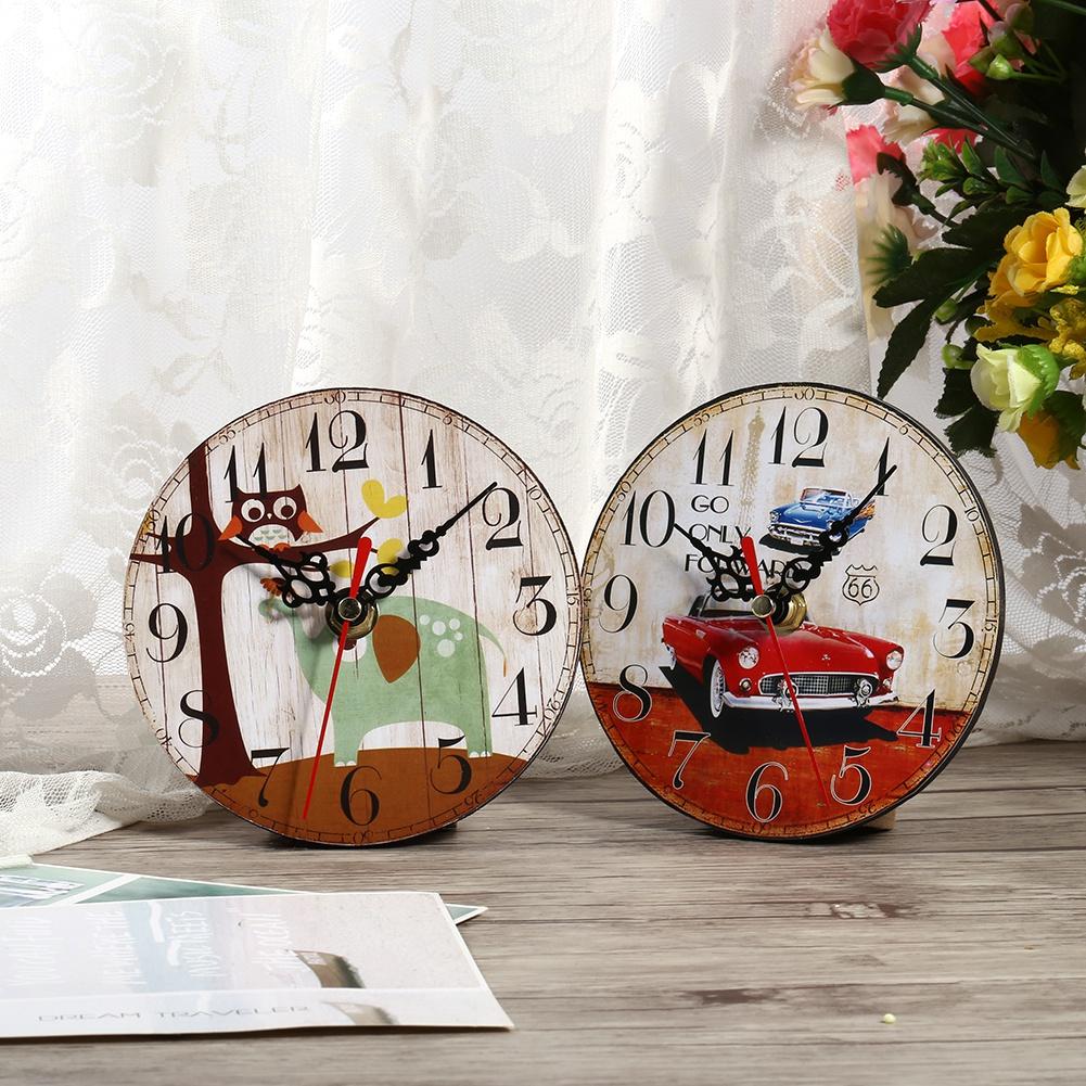 Wooden Round Clock 7 Types Creative Antique Wall Clock Vintage  Wooden Round Clocks Home  Decoration Wooden Clock