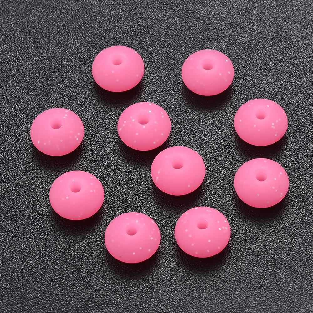 12mm 50Pcs Silicone Luminous Spacer Beads BPA Free Chewable Teething Beads Pacifier Teether DIY Necklace Accessories белый