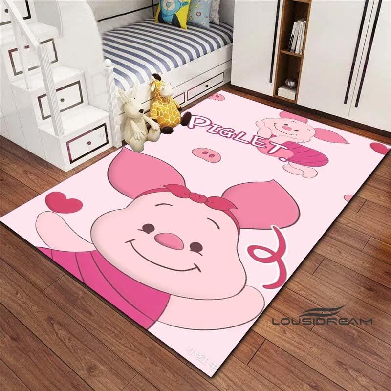 3D printed cartoon (piglet) pattern rugs, suitable for living room, bedroom, children's room, sofas, doormats, non-slip floor