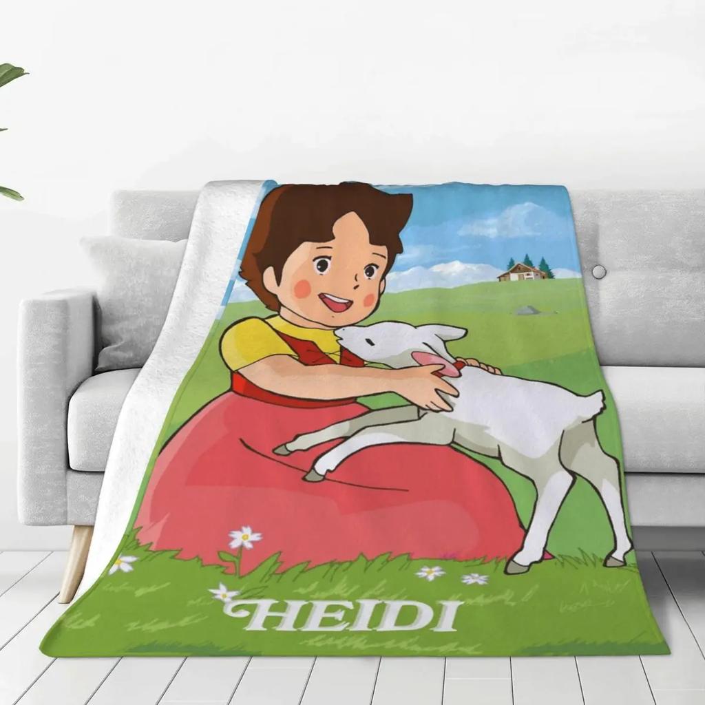 Heidi The Girl Of The Alps Blanket Coral Fleece Plush Textile Decor Super Warm Throw Blanket for Bed Bedroom Plush Thin Quilt