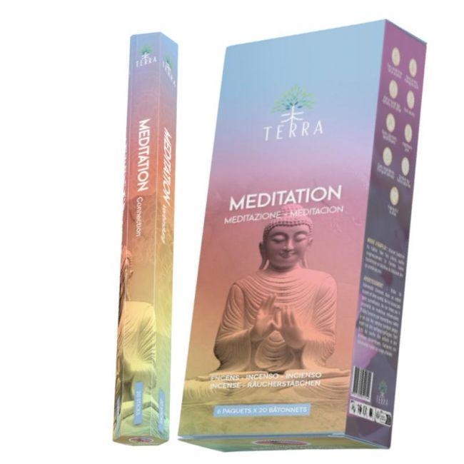 Terra meditation bâtonnets d'encens 20 pièces. pour la méditation