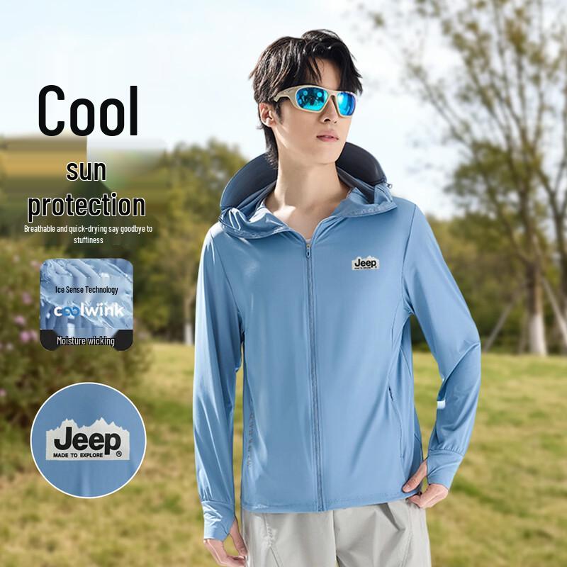 Jeep Men s Lightweight UPF50+ Sun Protection Hooded Jacket 3XL