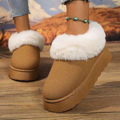 2024 Neue Warme Stiefel Damen Winter Flache Schuhe Kurze Plüsch Knöchel Schneestiefel Freizeitschuhe Sport Wildleder Botas