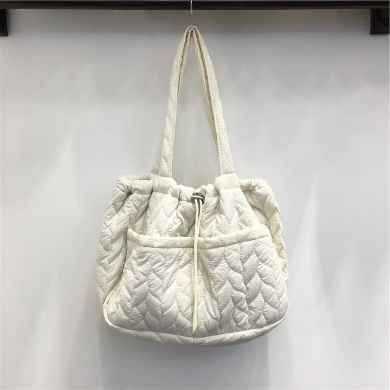 Autumn and winter soft underarm down bag women's large capacity lightweight pleated nylon cotton clothes cloth bag shoulder bag