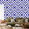 Wallpaper Casual Checkerboard Blue, White and Light Gray 50x1000
