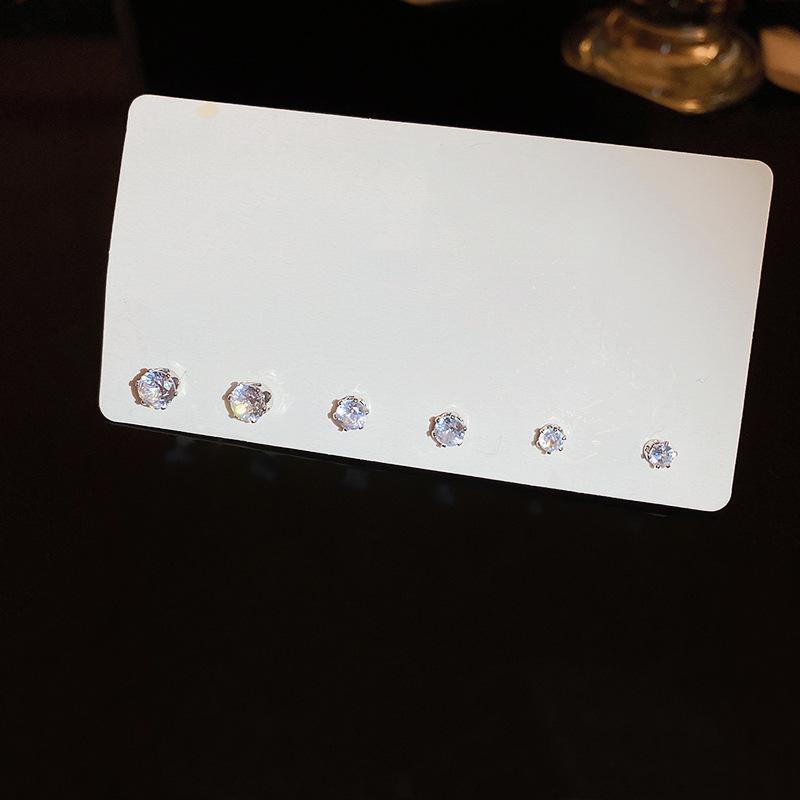 

Color zircon flower love geometric earrings stud earrings exquisite earrings women