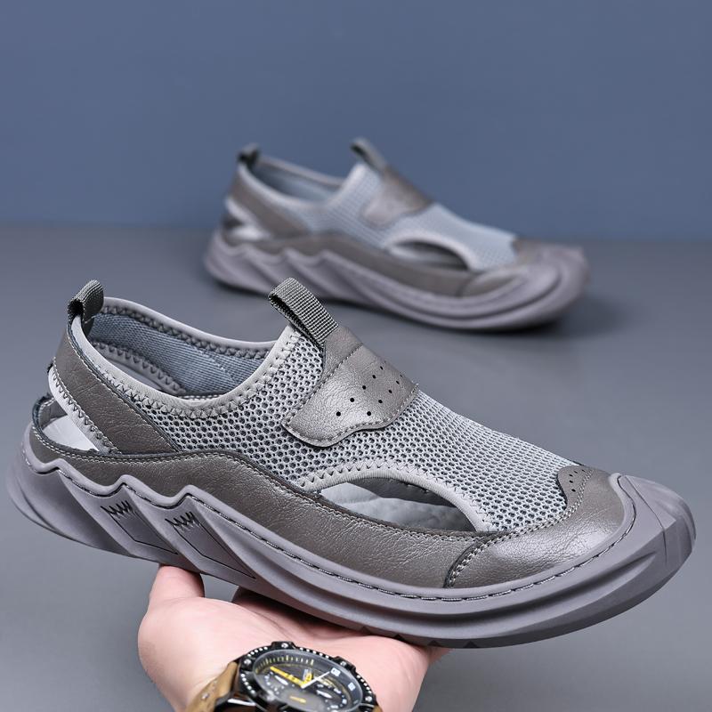 2025 Summer Hot Selling Men's Mesh Sandals Breathable Soft Soled Beach Shoes Anti Slip Daily Commuting Men's Casual Shoes