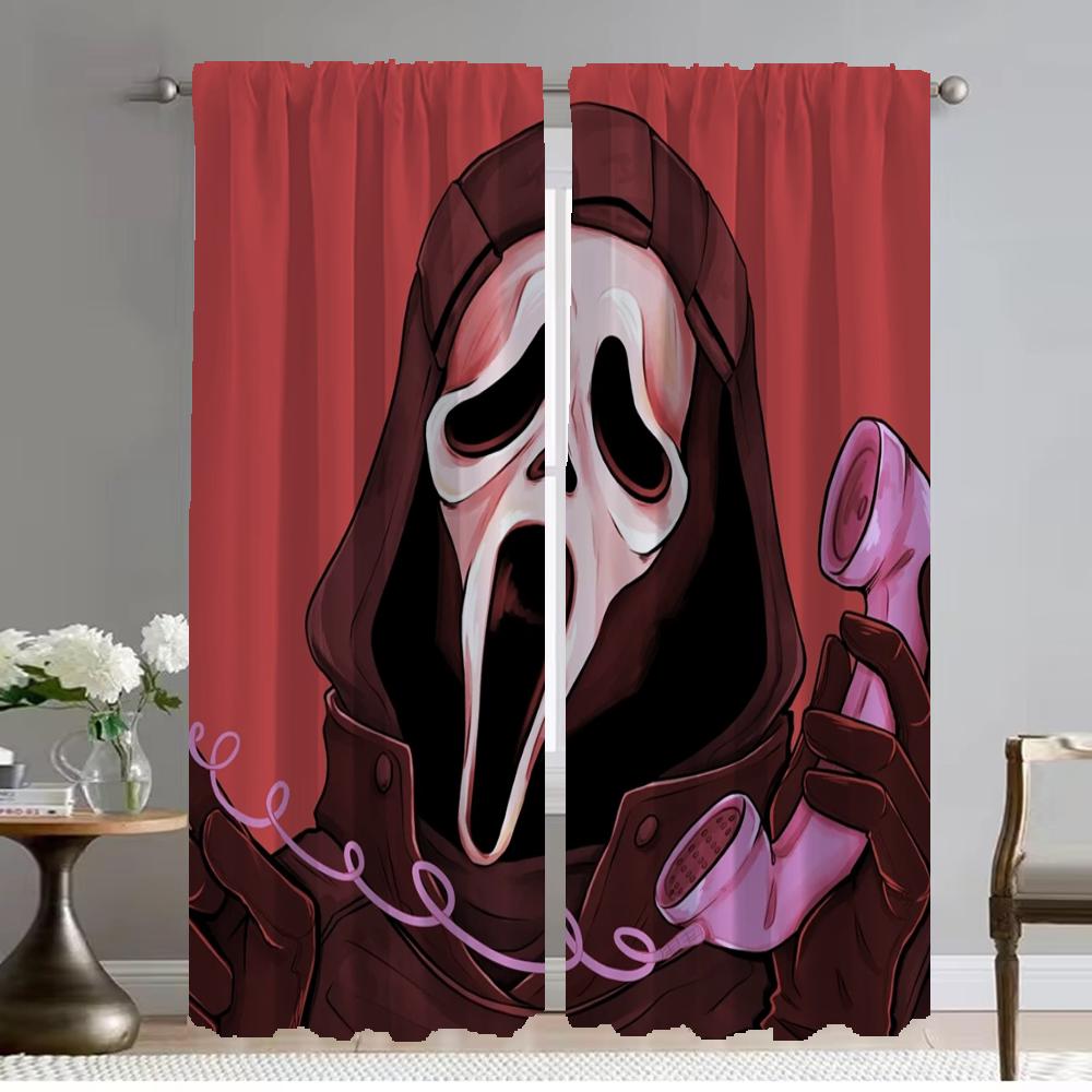 

Розовые шторы-призраки для затемнения камер, шторы для окон, занавески для комнаты, 2 панели, перегородки, украшения на Хэллоуин, гостиная, кухня W50xH70cmx2pcs-CL