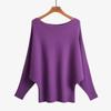 Autumn Batwing Long Sleeve Knitted Sweater Casual Slash Neck Solid Warm Pullover Fashion 18 Colors Loose Jumpers Tops