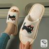 Fashionable Cute Kitten Slip-On Slippers Non-Slip Comfort for Home and Bedroom Slippers Playful Cat Design Soft Fabric Slippers Cute Slippers