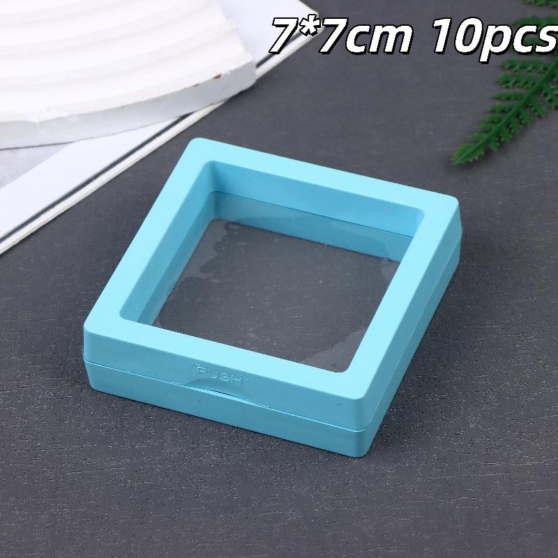 10Pcs Transparent Floating Display Box Plastic Film Jewelry Packaging Box Jewelry Necklace Ring And Collectible Storage Box