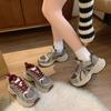 2025 spring new small sports shoes ultra-light thick-soled heightening casual shoes women's comfortable Ankola red dad shoes