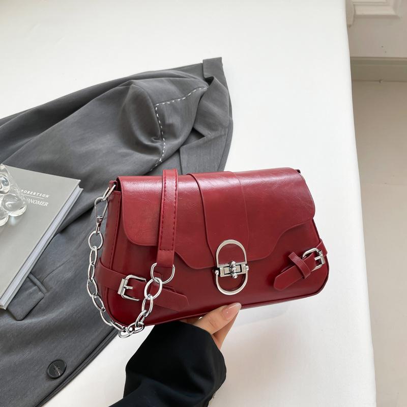 Summer new Spice Girl locomotive armpit bag fashion lock shoulder messenger bag simple handbag