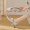 Square head Mary Jane shoes spring and autumn temperament commuting light mouth single shoes with cheongsam