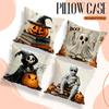 Home Decor Halloween-themed Pillows with Spooky Characters Pattern Cushion Cover Suitable for Sofa Bedroom Car Pillow Cover