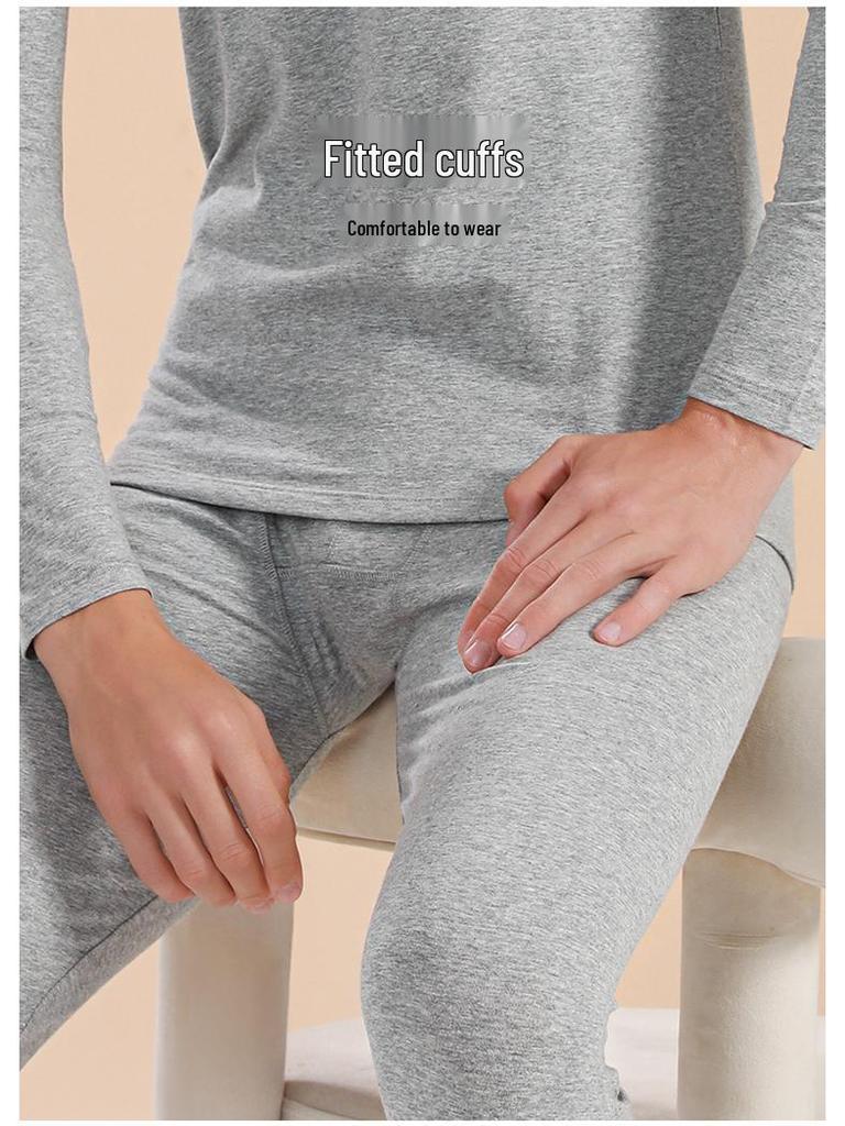 Herren- und Teenager-Herbst-Unterwäsche-Set aus reiner Baumwolle - Bequeme, dünne, warme Hemden und lange Unterhosen für Studenten