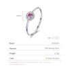 Authentic 925 Sterling Silver Delicate Red Crystal Small Finger Rings For Women Wedding Band Fashion Statement Jewelry