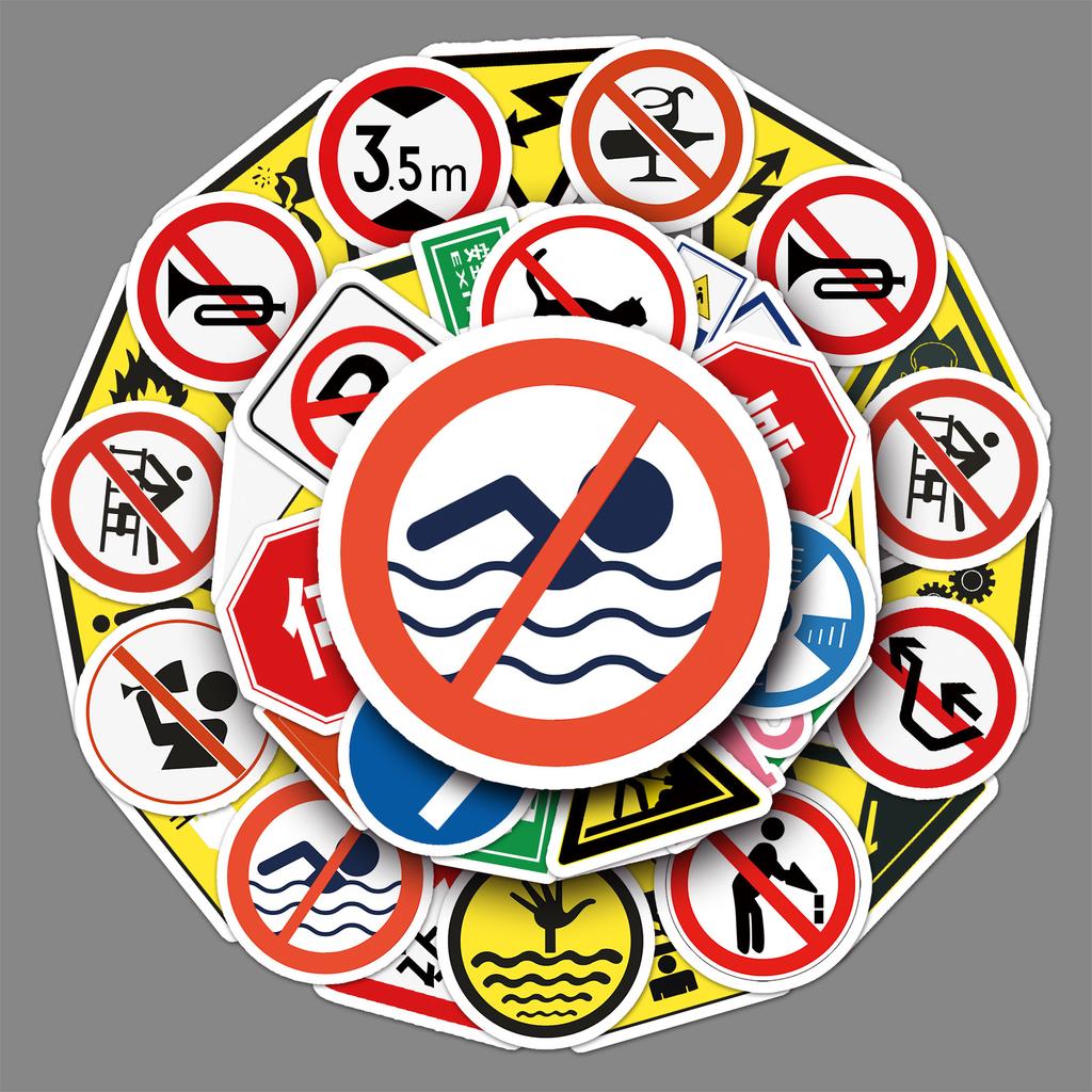 50 Highway Sign Cartoon Luggage Suitcase Car Scooter Mobile Phone Waterproof Graffiti Stickers