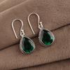 Chrome Diopside Gemstone 925 Sterling Silver Handcrafted Green Stone Earrings 1.5" AEE-2-5