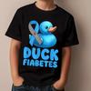 Boys Crewneck Short Sleeve T-Shirt, Cute Rubber Duck Diabetes Awareness Print