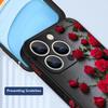 Étui Cordon Motif Fleurs Roses Rouges Pour iPhone 17 Pro Max Funda iPhone 16 15 14 13 Pro Max 11 16E 17E Coque Souple en Silicone