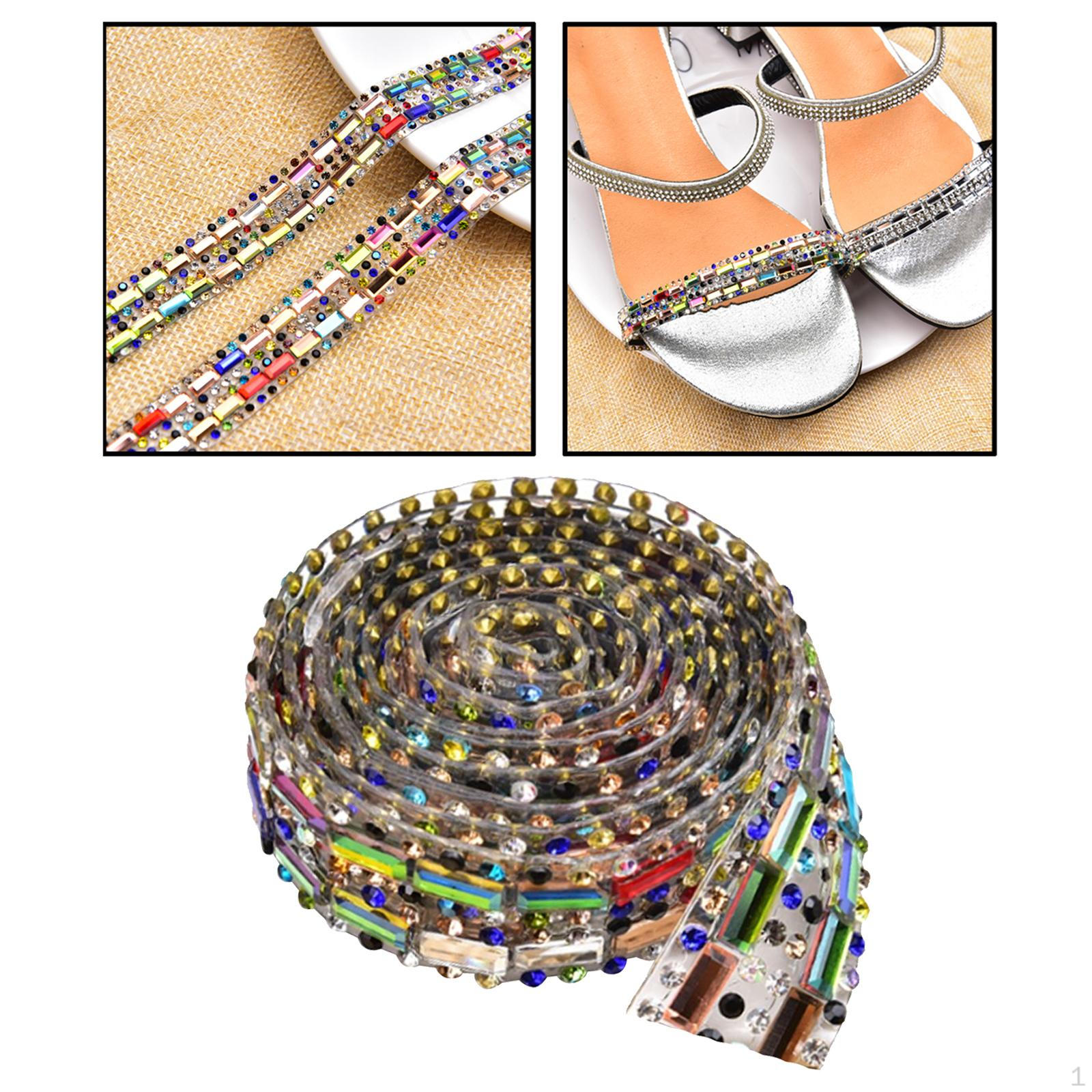 

1,5 см 2 ряда хрустальных стеклянных бриллиантовых украшений кружевных лент для шитья или украшения поделок Colorful