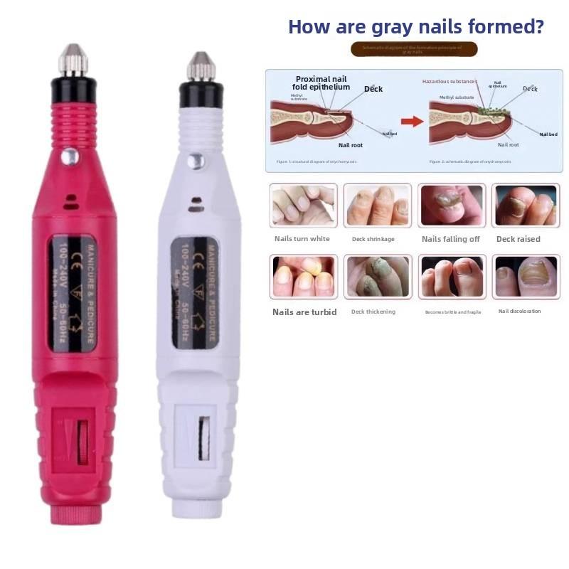 Manicure And Pedicure Grinder With Usb Power And Multiple Grinding Heads For Hard Nails