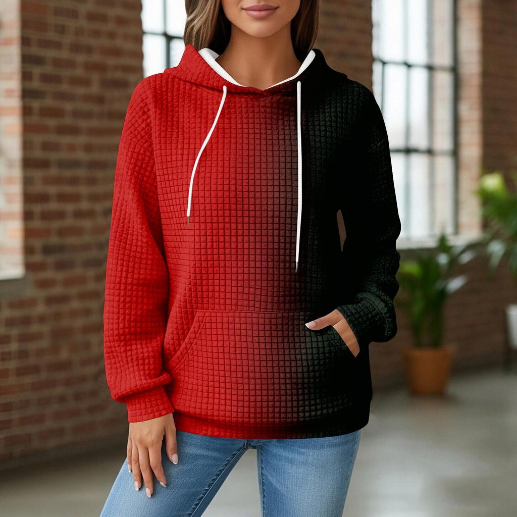 Women's Knit Hoodie , Long Sleeve Pullover with Pocket, Casual Loose,Fit Sweatshirt for Daily Wear/Outdoor