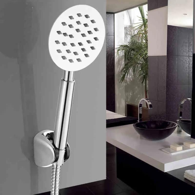 Stainless Steel Shower Head Supercharged Handheld Silicone Water Outlet Round Square Bathroom Shower Head Set