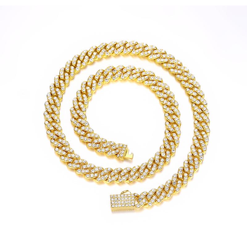 Full Diamond Cuban Link Chain Men s Fashion Necklace