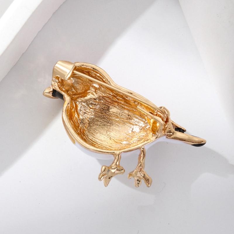 Trendy Enamel Bird Shaped Brooch Korean Inspired Jewelry Gift For Her Unique Clothing Dress Pin Accessory