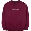 Solid Color Round Neck Pullover With Brand Logo Letter Print Long Sleeve Sweatshirt Women Tops Cherry-Wood-Red DV6470-645