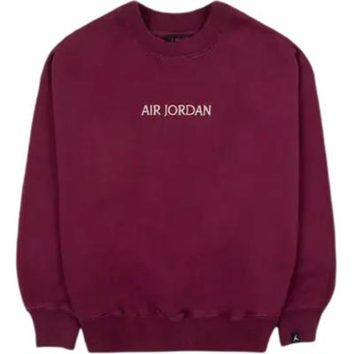 Pullover Girocollo Monocolore con Stampa Lettere Logo del Marchio Manica Lunga Felpa Top da Donna Rosso Ciliegia DV6470-645