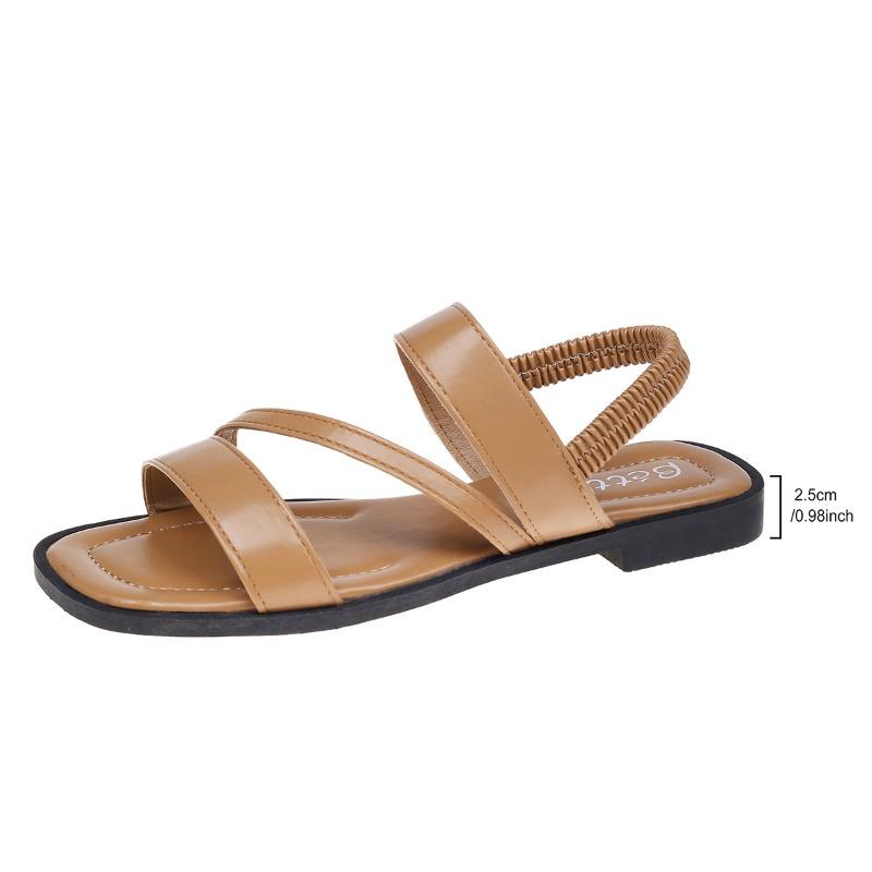 Flat Sandals Women s Large Size Spring and Summer New Products Retro Casual Versatile Beach Fashion Roman Sandals 35 хаки