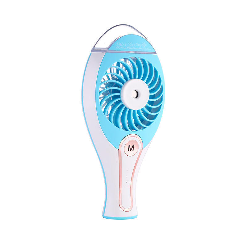 Handheld Misting Fan, Mini 1200mAh USB Rechargeable Portable Desktop Fan with Cool Humidifier Blue#0