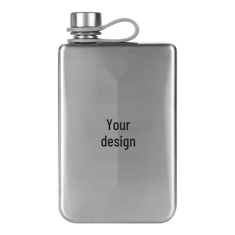 Silver Green Black White Whiskey Flask - Portable, Food Grade 304 Stainless Steel