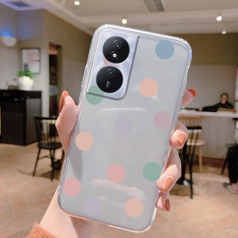 Phone Case For Honor X7b 4G 5G Case Silicone Flowers Cute Cat Bumper Coque For HonorX7B X 7B Cover Protective Soft Clear Shell