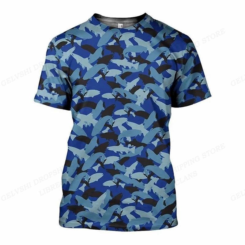 Summer Round Neck 3D Camouflage Print Top Fashionable Outdoors Casual Short Sleeved Men's T-shirts