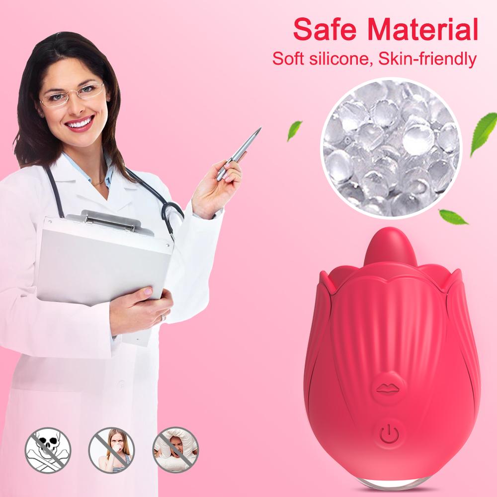 Tongue Licking Vibrator for Women Clitoris Sucker Stimulator Adults Goods Sucking Rose- Toy Nipple Sex Toys Female Sex Supplies