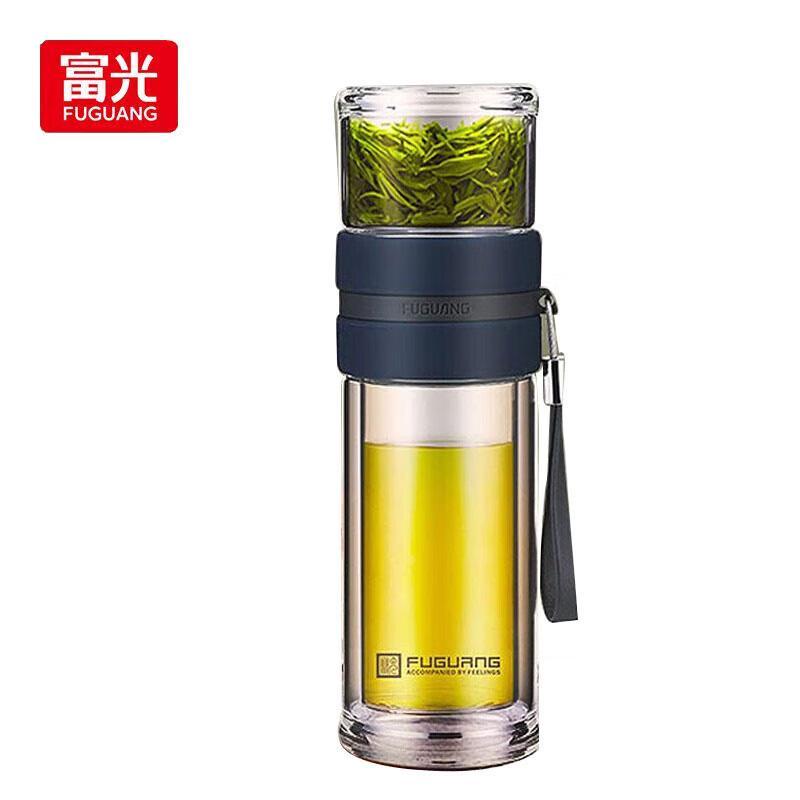 FUGUANG Tea Infuser Glass Mug with Lid
