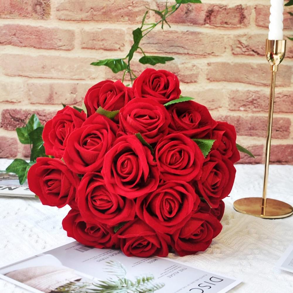 5/8pcs Artificial Flowers Silk Roses Long Branch Valentine's Day Bridal Bouquets Wedding Home Vase Table Decoration DIY Gift Box