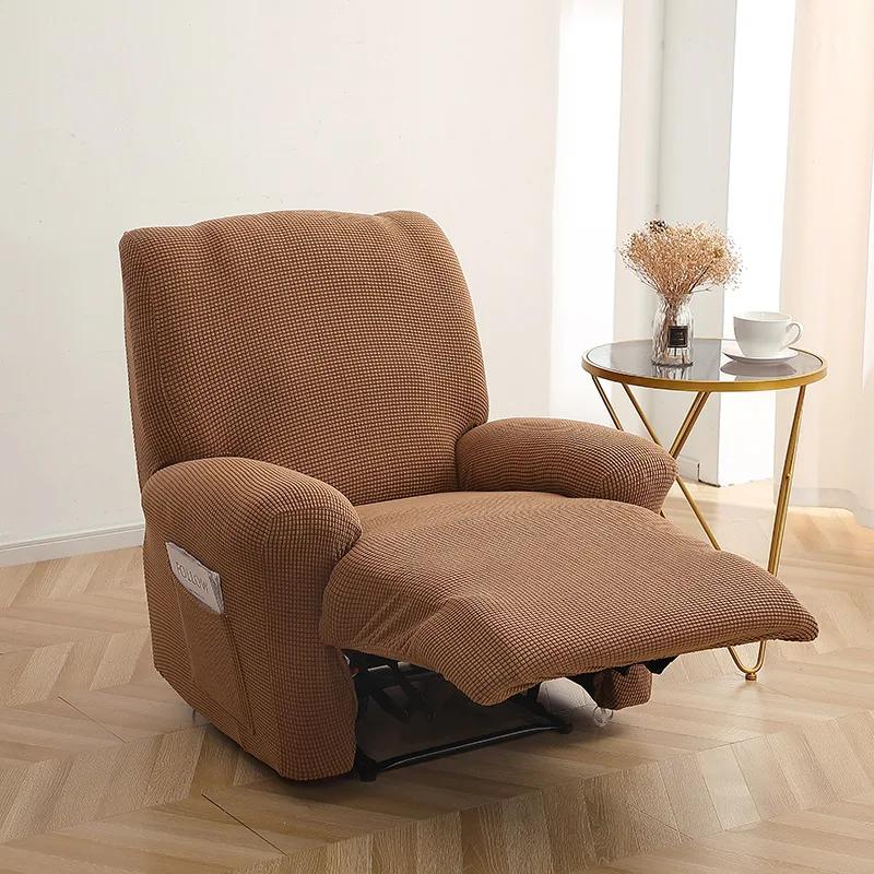 

Elastic Armchair Cover 1 Seater Polar Fleece Recliner Sofa Cover Non-Slip Relax Accent Reclining Sofa Cover Living Room 1 Seater хаки