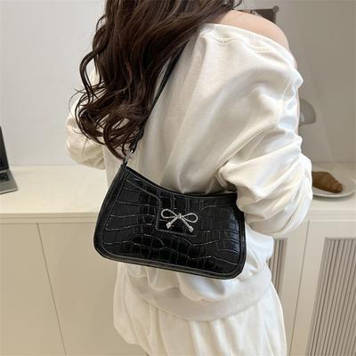 2025 Winter Neue Schleife Schultertasche Reißverschluss Einfach Pendler ins Ausländisch Vielseitig Mode Tasche Premium