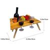 Picnic Wine Foldable Table Portable Solid Color 5 Slot Outside Camping Hiking Barbecue Desk Furniture Accessories