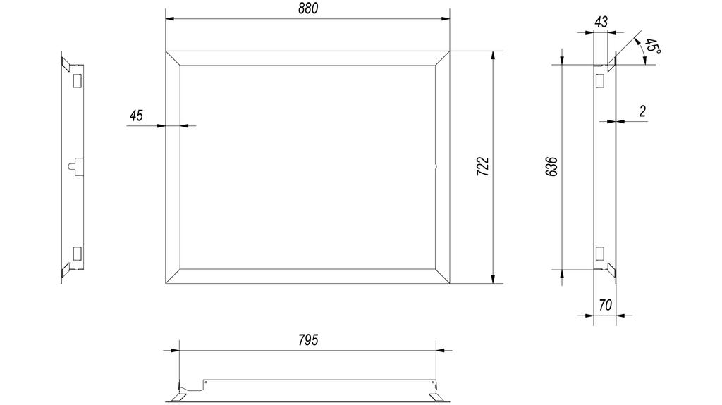 Steel frame 45° for LUCY/15