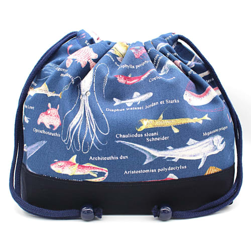 Miwaki Drawstring Lunch Bag, Medium, for Boys, Suitable for Elementary School, Kindergarten, and Daycare, Made in Japan, Handmade, with Name Tag, Oarf